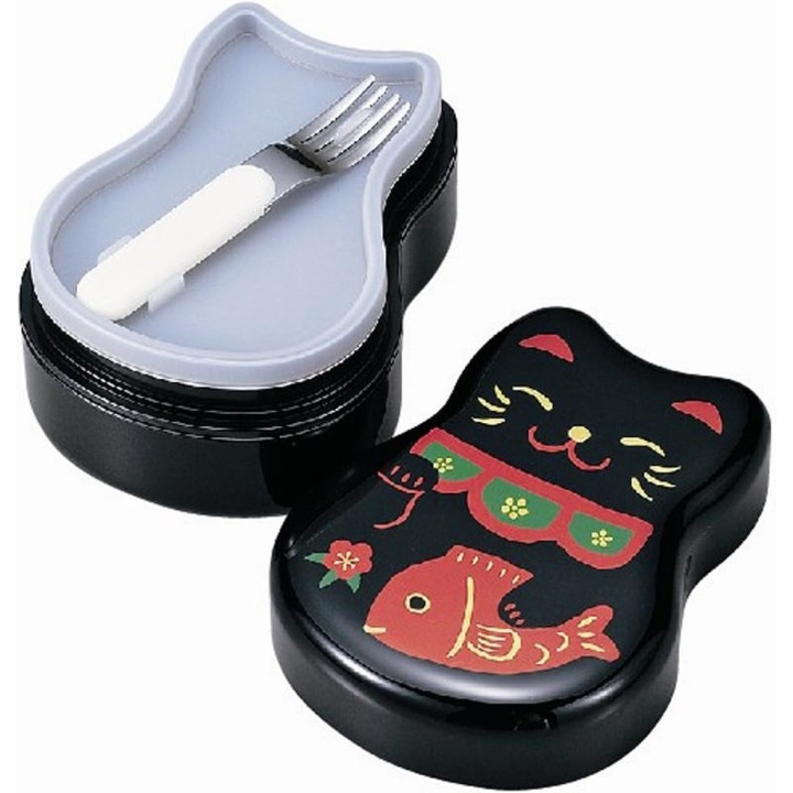 Weiße Maneki-neko 2-stöckige Bento-Box Tatsumiya Japanischer Import