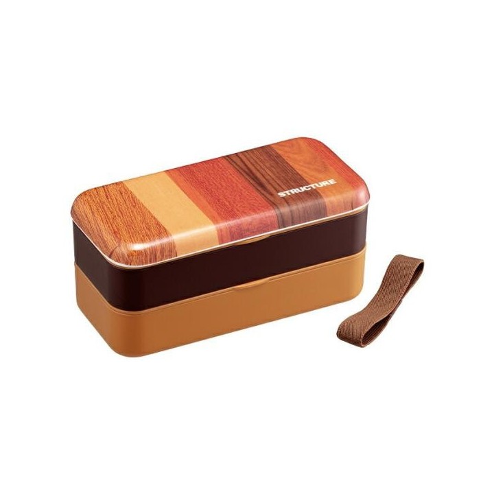 Boîte Bento 2 Étages Bois 600ml Baguettes - Import Japonais