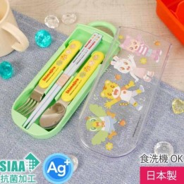Set Cubiertos Shimajiro Skater Palillos Cuchara Tenedor Niños Japones