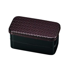 HAKOYA Boîte Bento 2 Étages Ajiro 500ml Marron - Import Japon
