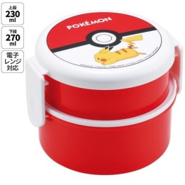 Contenitore per il pranzo rotondo a due scomparti "Poké Ball" con motivo Pokémon pattinatore, 500 ml, prodotto in Giappone