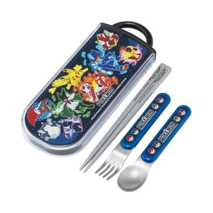 SKATER Set Trio Pokémon Bento Bacchette Cucchiaio Forchetta - JP