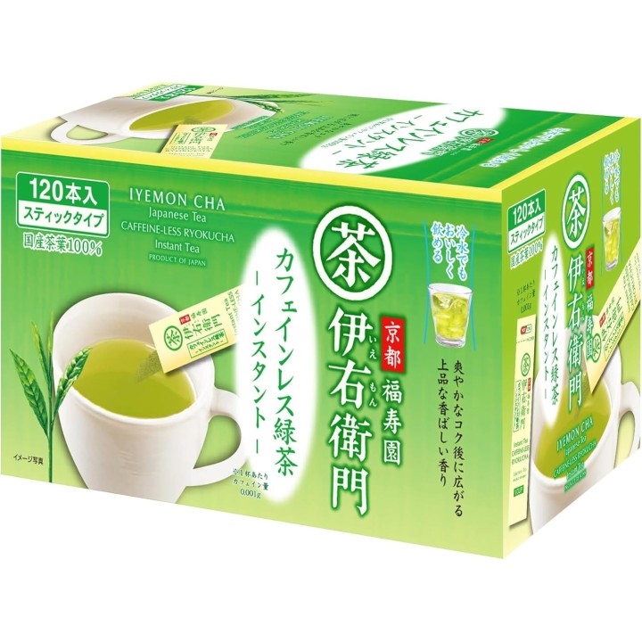 Iyemon Tè Verde Decaffeinato 120 Stick Istantanei - Import Giappone