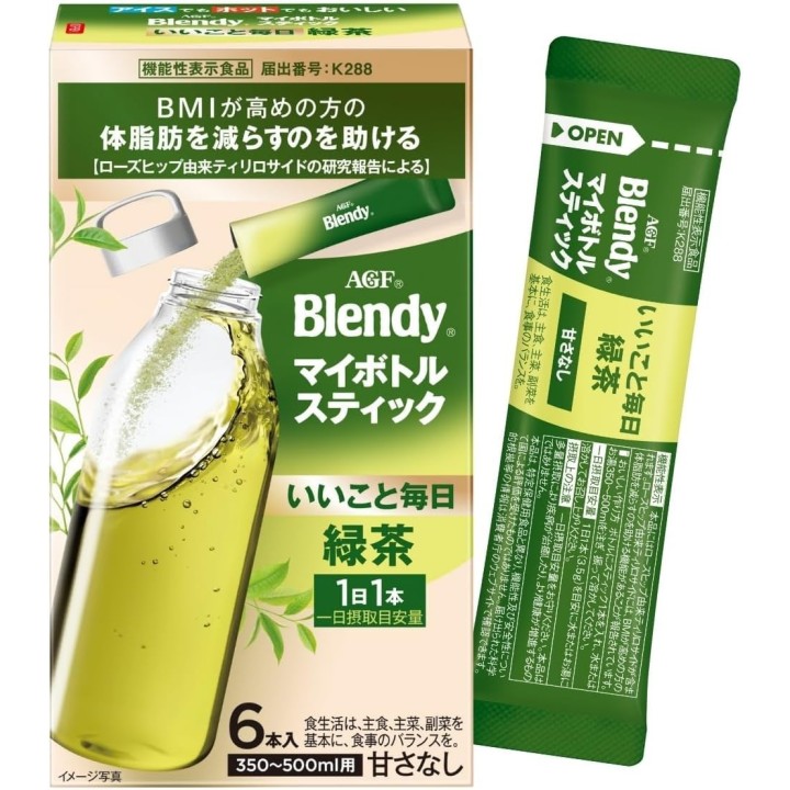 AGF Blendy MyBottle Funktionaler Grüntee 6 Sticks Japan