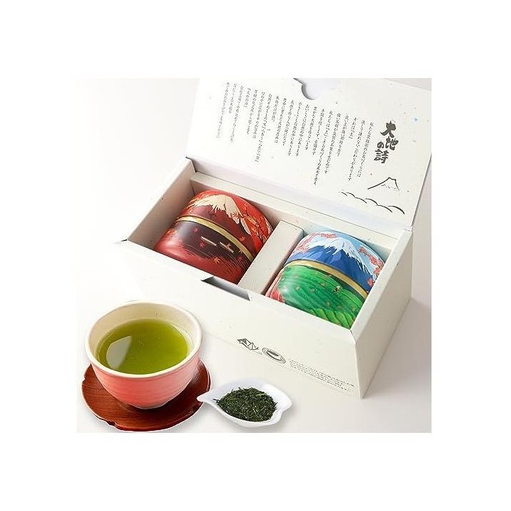 Coffret Thé Vert Fukamushi-cha Mont Fuji 70g×2 - Import Japonais