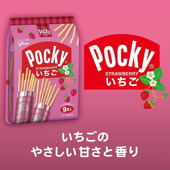 GLICO - Pocky aux Fraises - 9 sachets