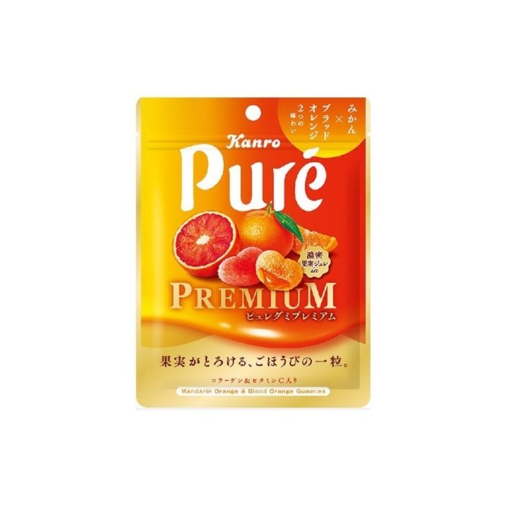 KANRO - Puré Premium - Mandarin & Orange Gummies 54g