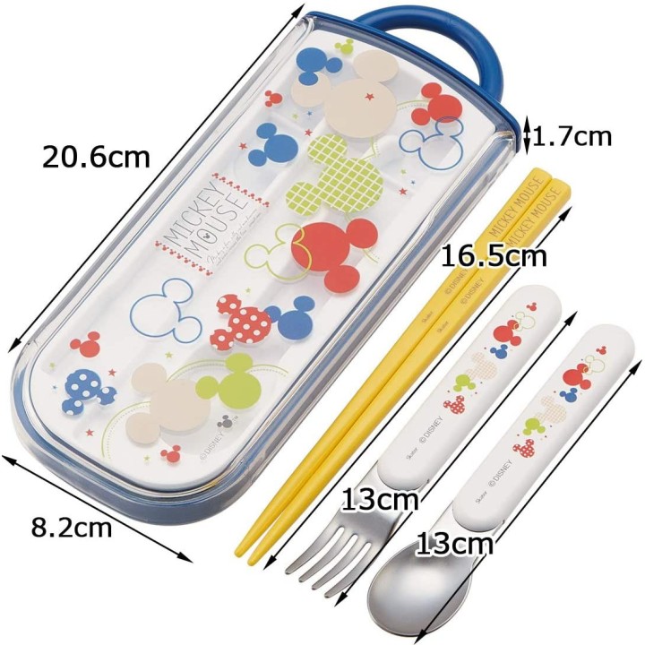 SKATER - DISNEY Mickey - Bento Chopsticks, Fork and Spoon TCS1AM-A
