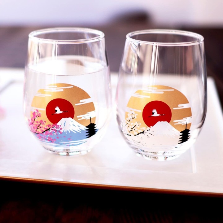 MARUMO TAKAGI - Verres Magiques - Cerisiers en fleurs (sakura) & Mont Fuji