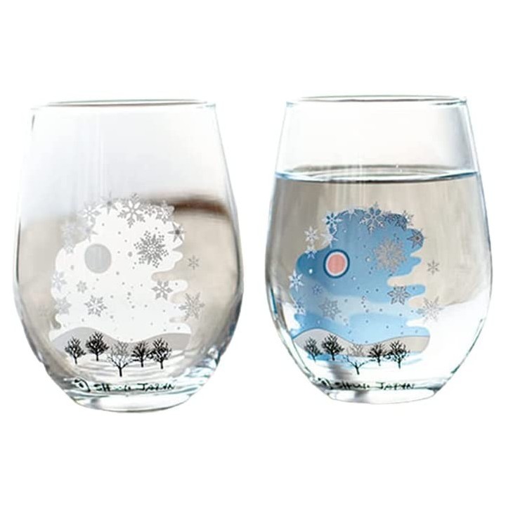 Verres Magiques - L62 x P62 x H102 - Flocons Hiver - Marumo Takagi - Cooking San