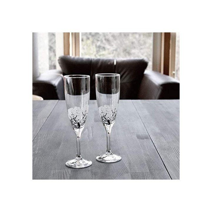 Sakura Spring Magic Champagne Flutes | Cookingsan.com