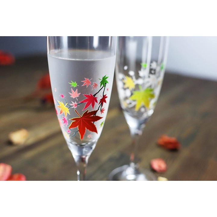 Flûtes à Champagne Magiques - Automne Momiji | Cookingsan.com
