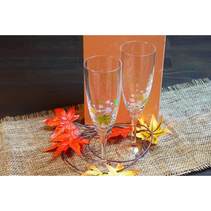 Flûtes à Champagne Magiques - Automne Momiji | Cookingsan.com