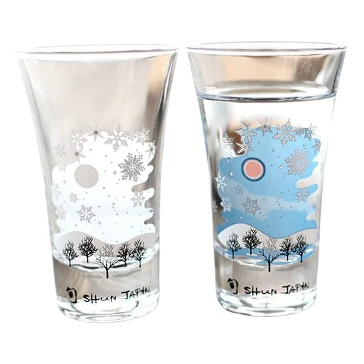 Winter Snow Magic Sake Glasses | Cookingsan.com