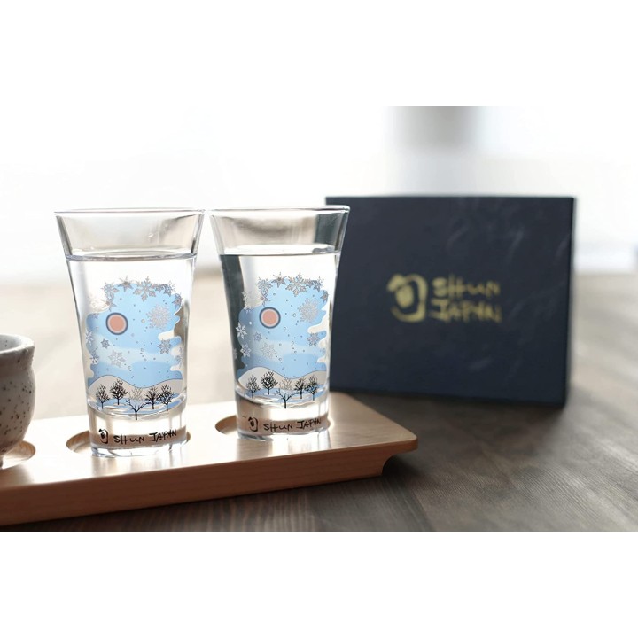 Winter Snow Magic Sake Glasses | Cookingsan.com
