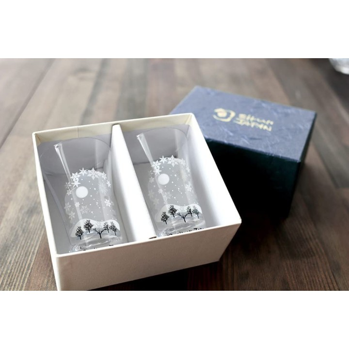Winter Snow Magic Sake Glasses | Cookingsan.com