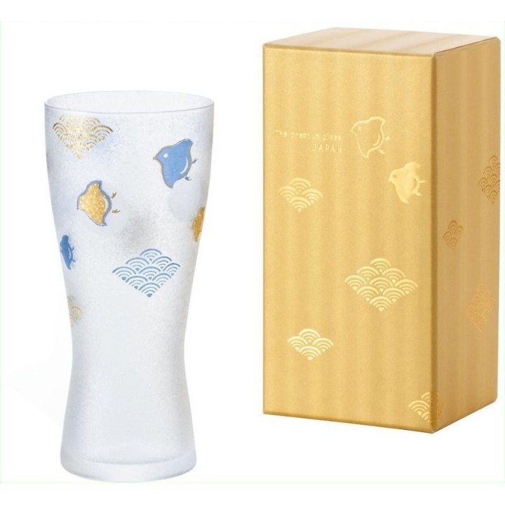 ADERIA - Beer Glass - Waves & Birds (Nami Chidori) 6662