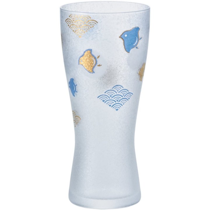 ADERIA - Beer Glass - Waves & Birds (Nami Chidori) 6662