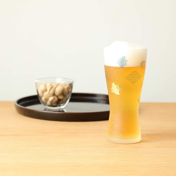 ADERIA - Beer Glass - Waves & Birds (Nami Chidori) 6662