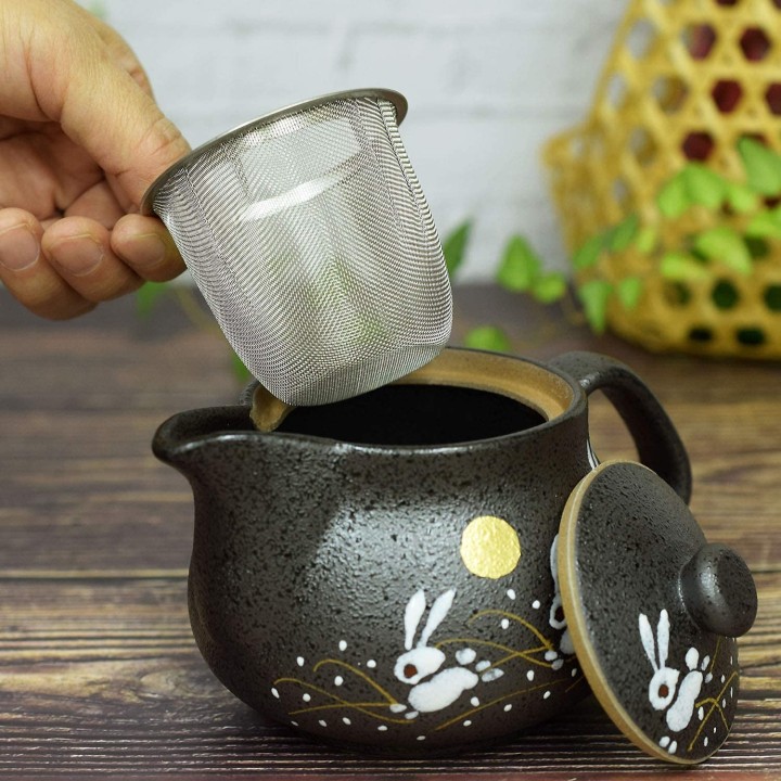 INO SEIHOU - Théière en Kutani-Yaki & Infuseur - Lapins