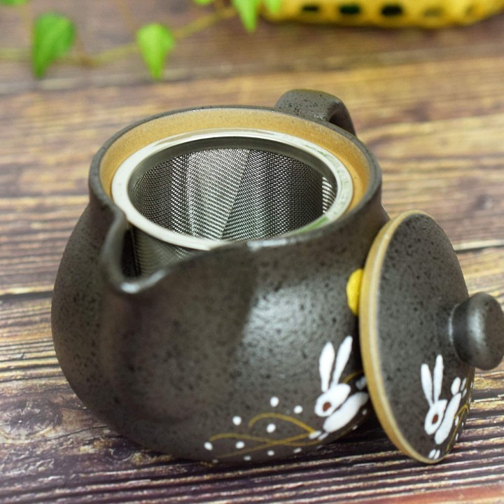 INO SEIHOU - Théière en Kutani-Yaki & Infuseur - Lapins