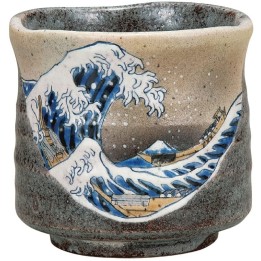 INO SEIHOU - Kutani-Yaki Tea Cup - Hokusai