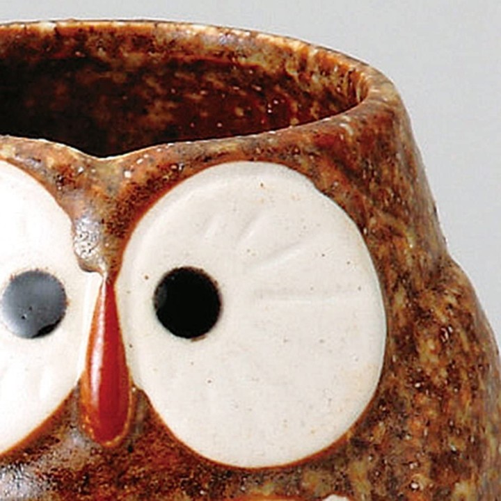 SOBOUGAMA Tea Glass Owl Brown | Cookingsan.com