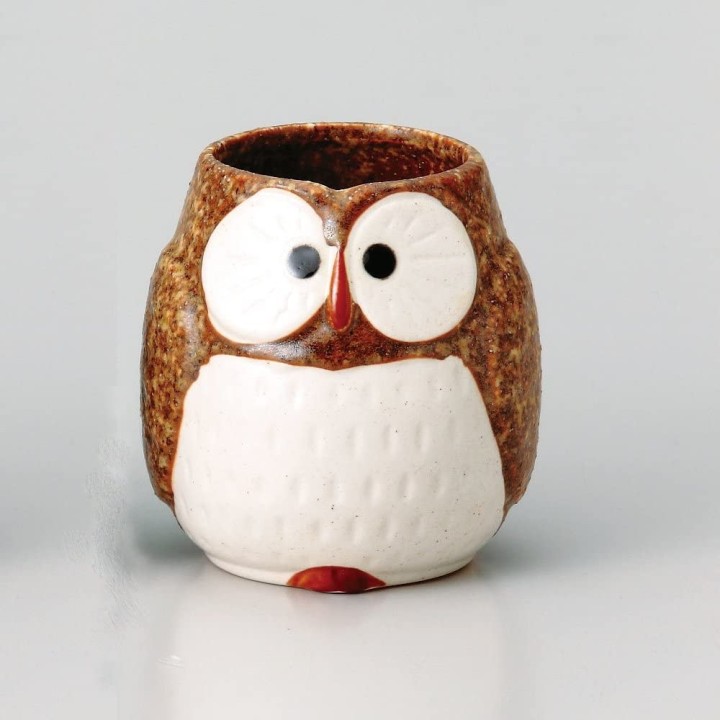 SOBOUGAMA Tea Glass Owl Brown | Cookingsan.com