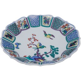 INO SEIHOU - Kutani-Yaki Large Plate K5-366