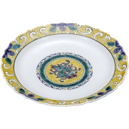 INO SEIHOU - Grande Assiette en Kutani-Yaki K5-371