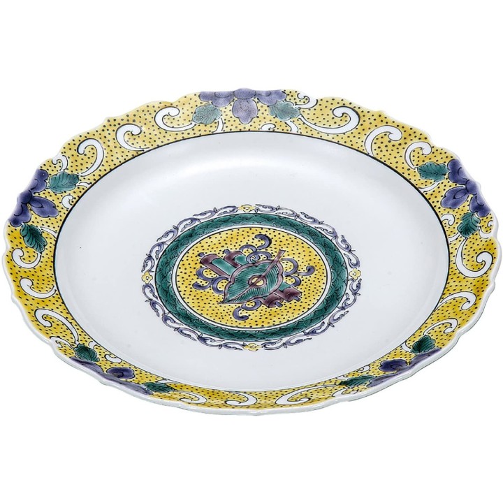 INO SEIHOU - Kutani-Yaki Large Plate K5-371