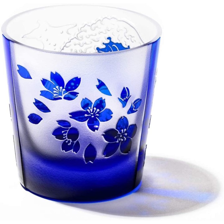Hokusai Blue Glass (Edo Kiriko) | Cookingsan.com