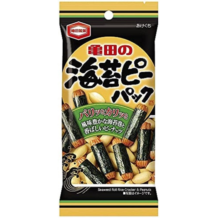 KAMEDA SEIKA - Seaweed Roll Rice Crackers & Peanuts Pack 39g x 10