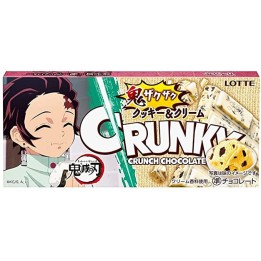 LOTTE - CRUNKY Crunchy Chocolate Bar Cookies & Cream - Demon Slayer