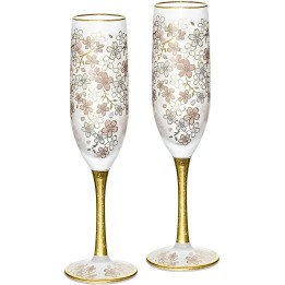 ADERIA - Champagne Flutes Sakura (cherry blossoms) x2