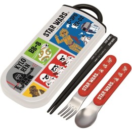 Skater - Star Wars: The Force Awaken Paper Cut Trio Set Sliding Type Chopsticks, Spoon and Fork Set