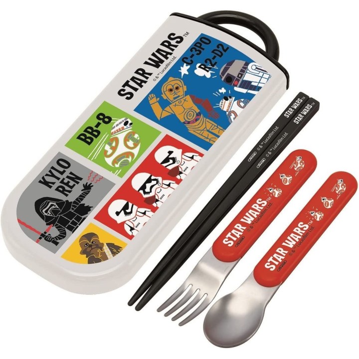 Skater - Star Wars: The Force Awaken Paper Cut Trio Set Sliding Type Chopsticks, Spoon and Fork Set