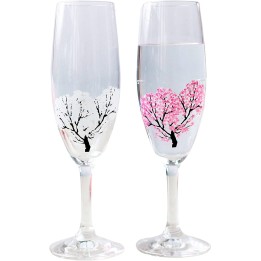 Sakura Spring Magic Champagne Flutes | Cookingsan.com