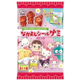 Fujiya - Personnages Peco et Sanrio autocollants et gommes à mâcher fraise