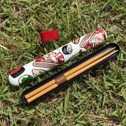 Baguettes Cookingsan 18 cm avec étui (fabriquées au Japon)