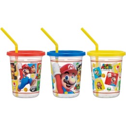 Super Mario Straw Tumblers Set 3pcs 320ml Skater Japan Import