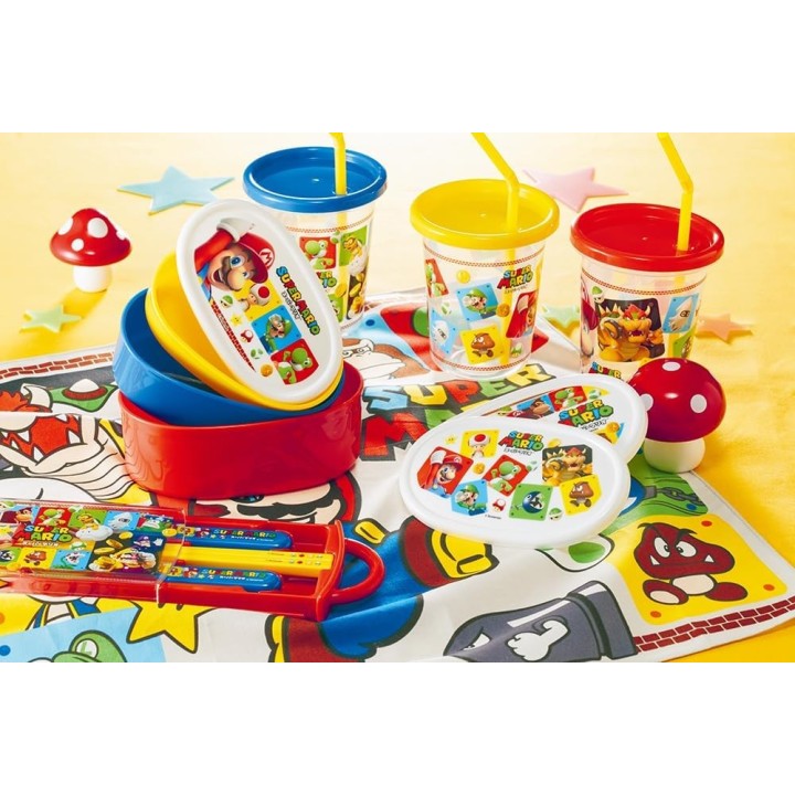 Juego de vasos con pajita de Super Mario, 3 unidades, 320 ml, Skater, importado de Japón
