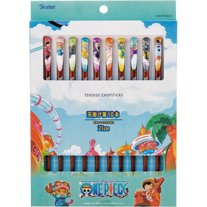 Coffret cadeau de baguettes « One Piece » : 5 paires de 21 cm, importées du Japon