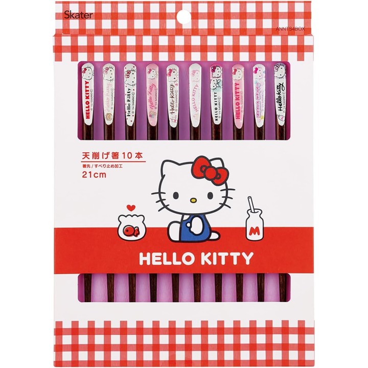 Coffret cadeau de baguettes Hello Kitty, 5 paires, 21 cm, importées du Japon