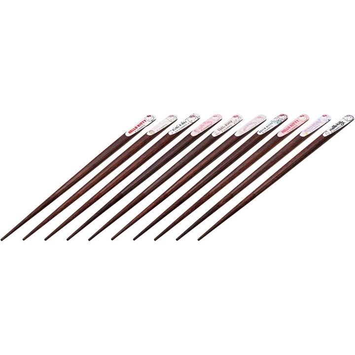 Coffret cadeau de baguettes Hello Kitty, 5 paires, 21 cm, importées du Japon