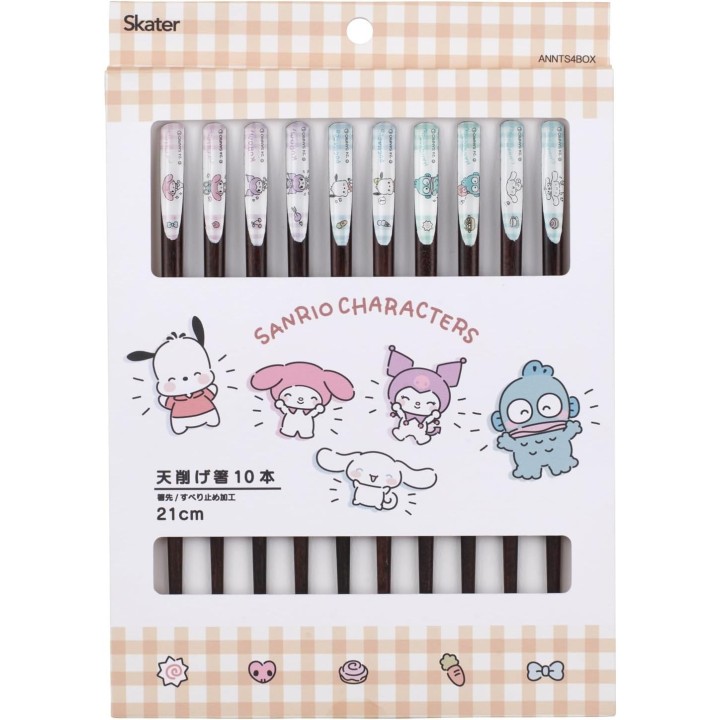 Set regalo di bacchette con personaggi Sanrio, 5 paia, 21 cm, importato dal Giappone
