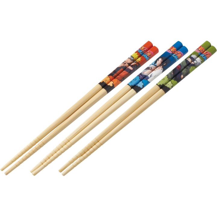Naruto Kids Bamboo Chopsticks Set 3 Pairs 21cm Japan Import