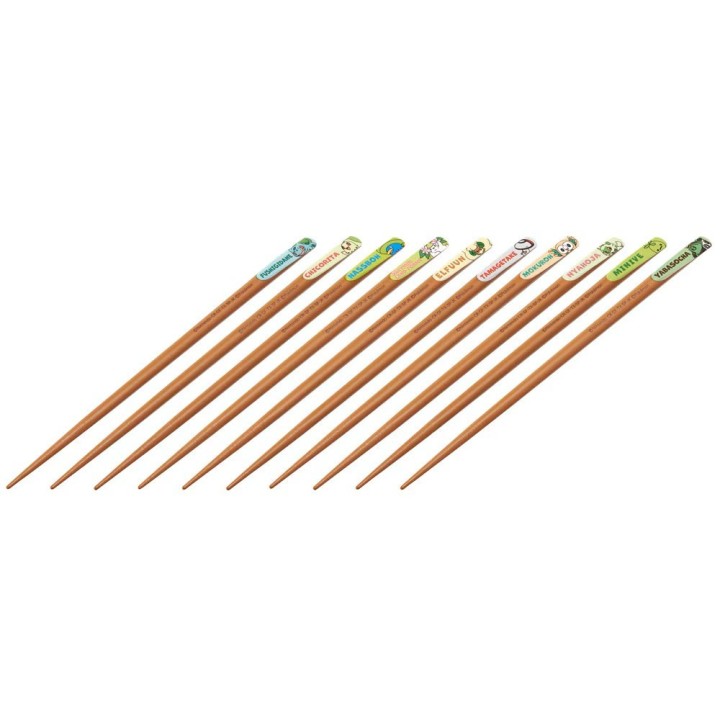 Coffret cadeau de baguettes Pokémon de type Plante, 5 paires de 21 cm, importées du Japon