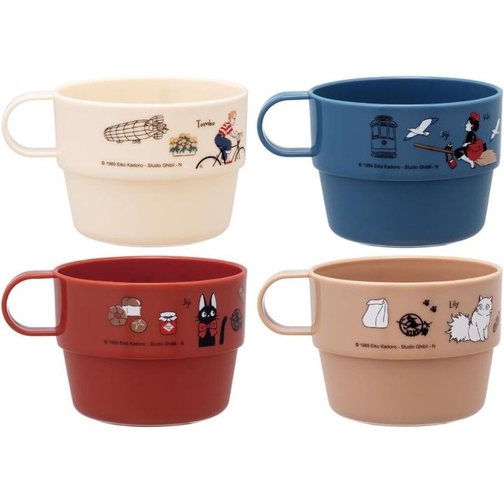 Set di tazze impilabili Kiki "Skater", 4 pezzi – Studio Ghibli – Importato dal Giappone