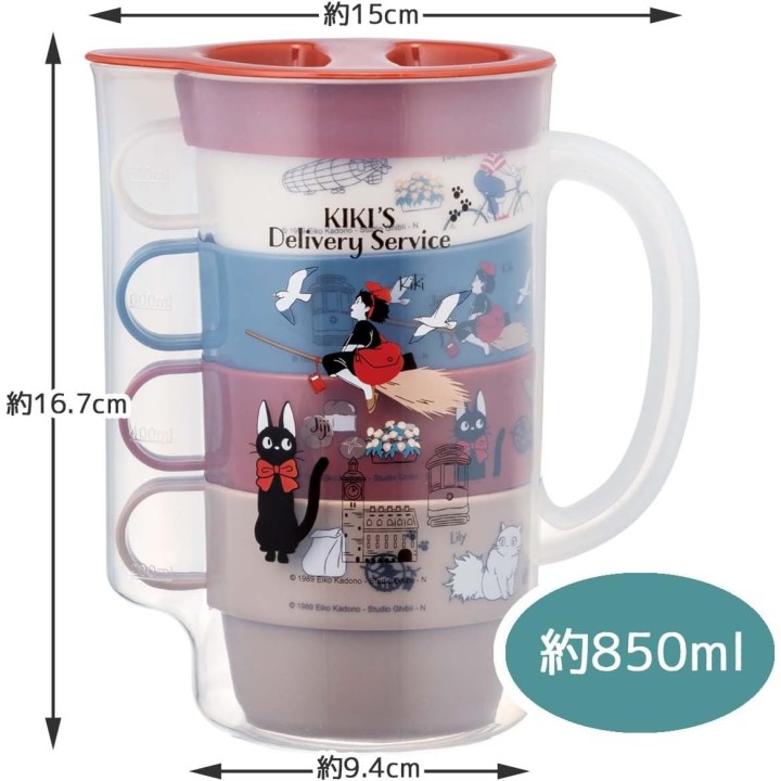 Set di tazze impilabili Kiki "Skater", 4 pezzi – Studio Ghibli – Importato dal Giappone